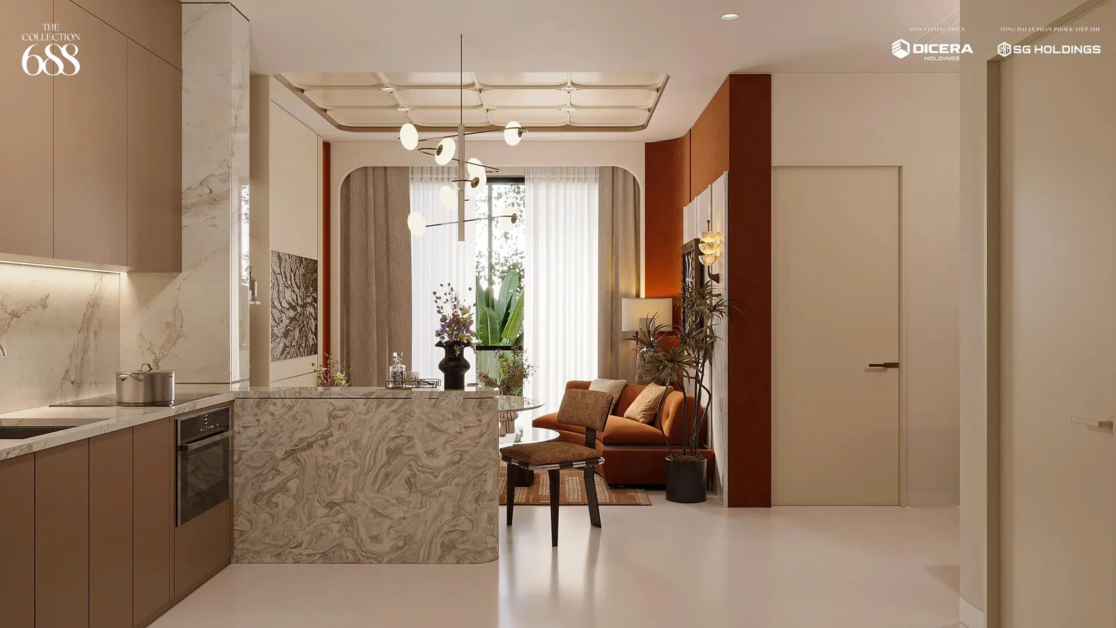 Nội thất căn 2PN sân vườn